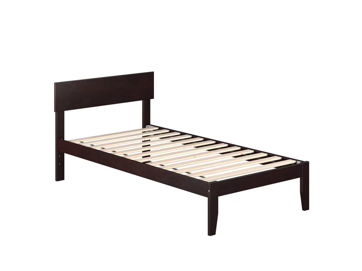 Twin Wood Platform Bed Frame with Headboard K73676