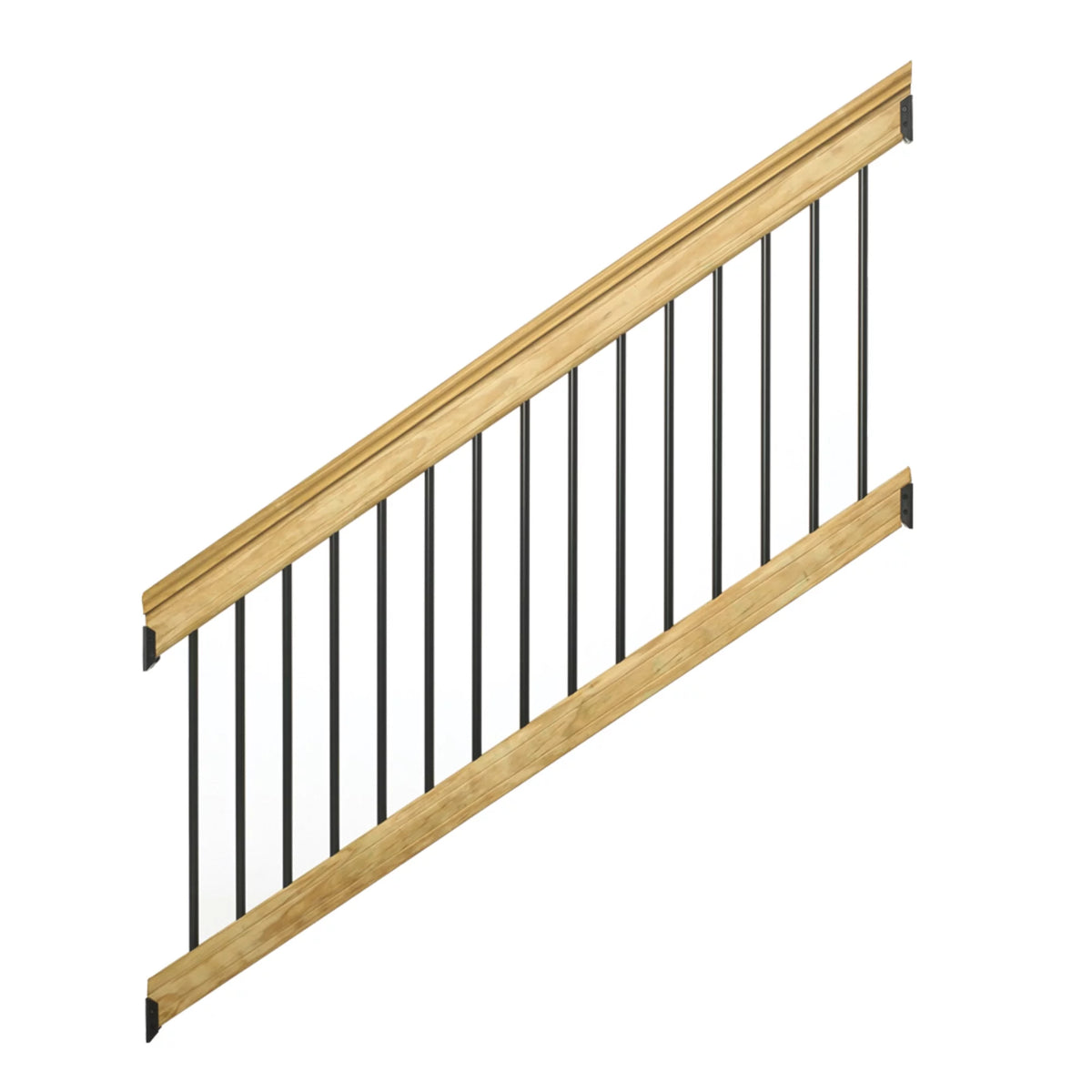 6 ft. Pressure-Treated Stair Railing Kit with Black Aluminum Balusters U520785