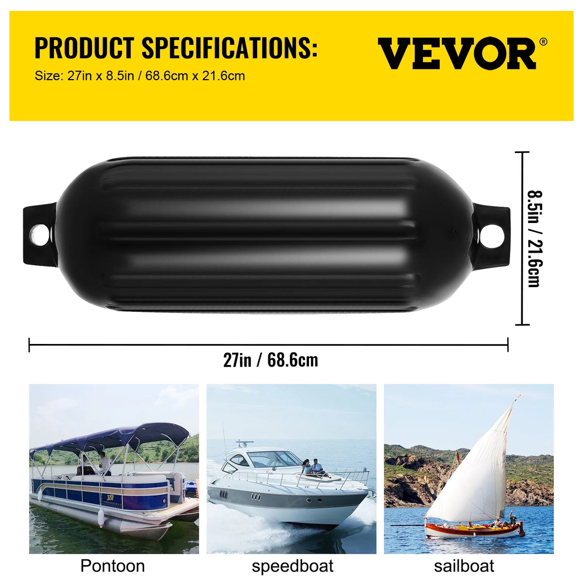 Ribbed Vinyl Boat Fenders Pack of 4 P828