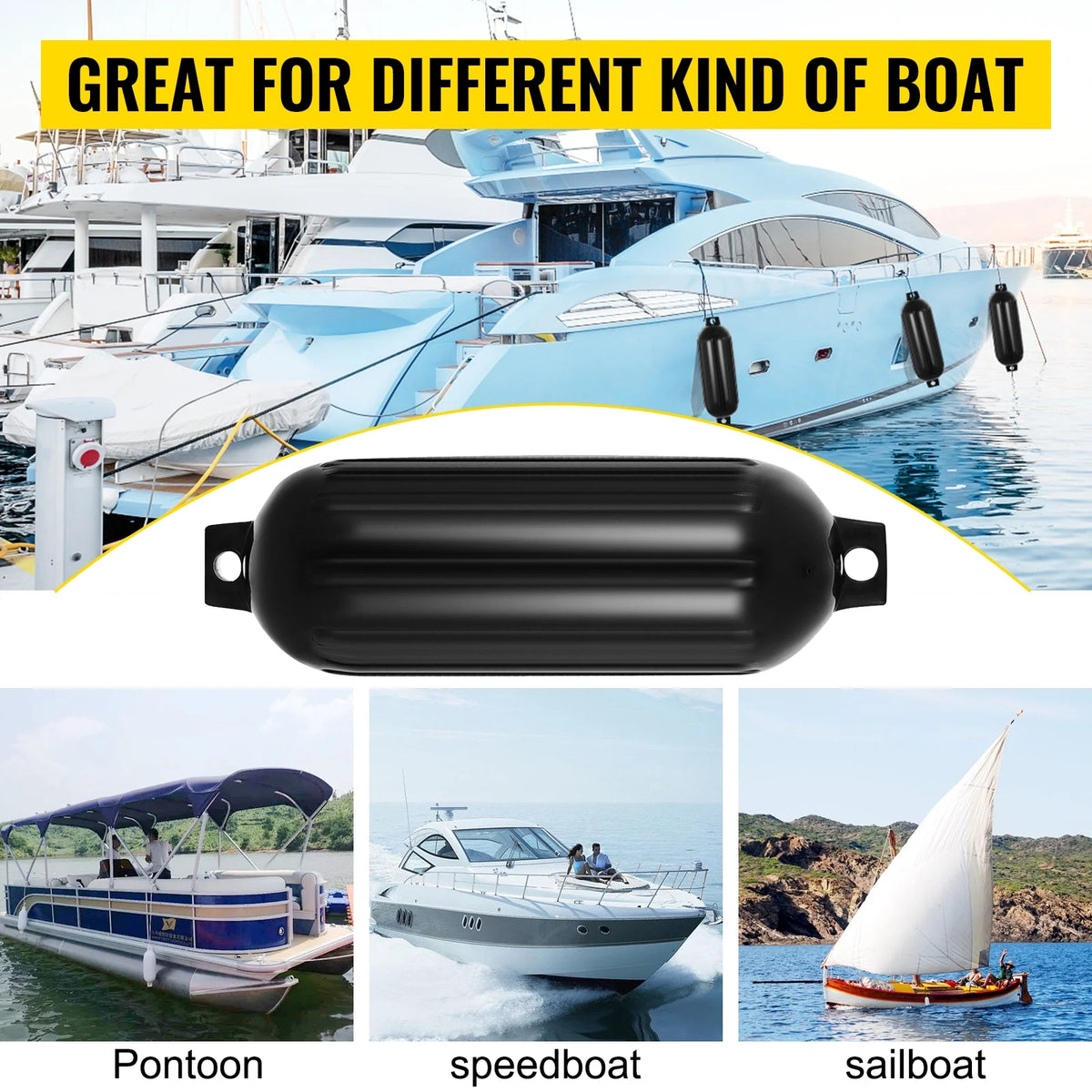 Ribbed Vinyl Boat Fenders Pack of 4 P828