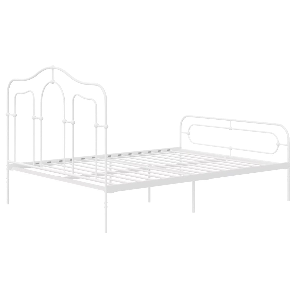 Off White Full Size Metal Bed with Headboard and Footboard R3570