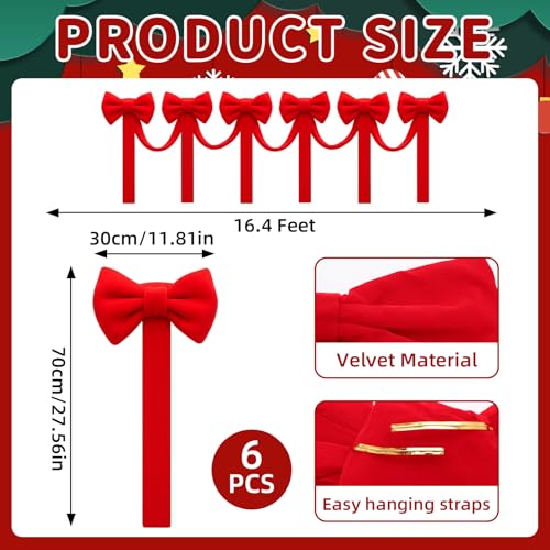 Velvet Bow Garland with 6 Pcs Large Bow F248743