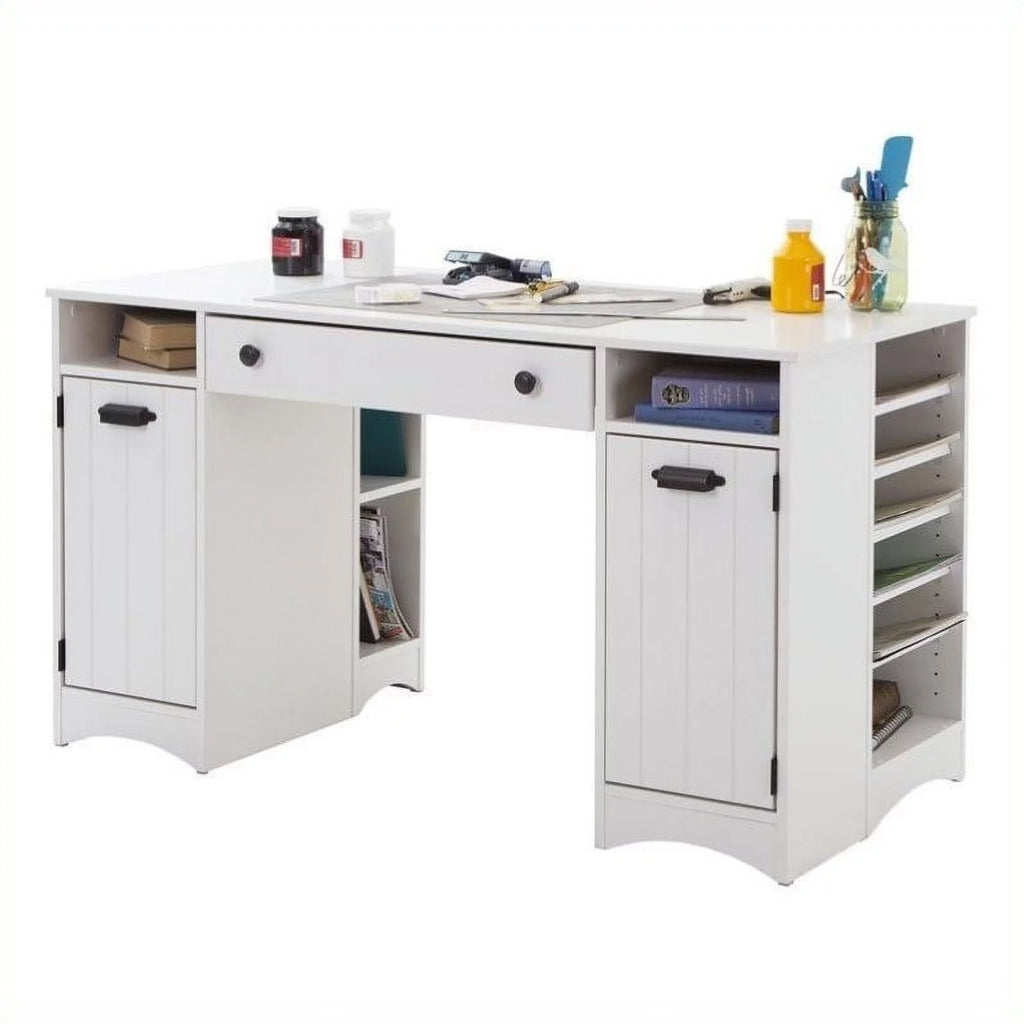 Craft Table with Storage Pure White T6420