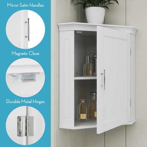 White Corner Storage Wall Cabinet Q21689