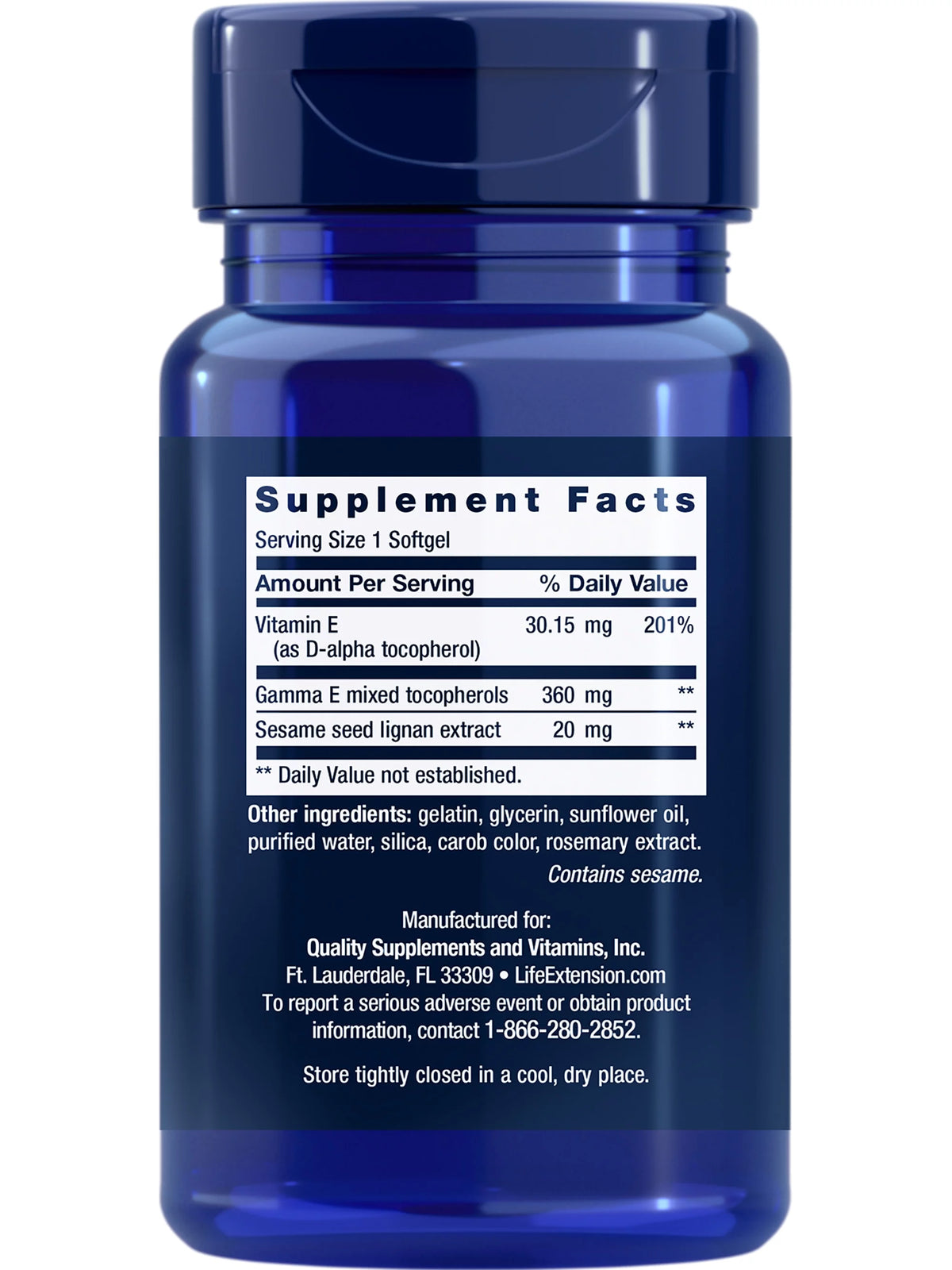 Vitamin E Mixed Tocopherols with Sesame Lignans 60 Softgels H592