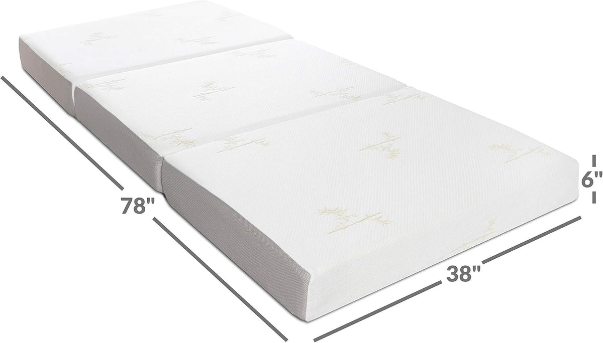 Twin XL Tri Folding Memory Foam Mattress with Washable Cover C382012