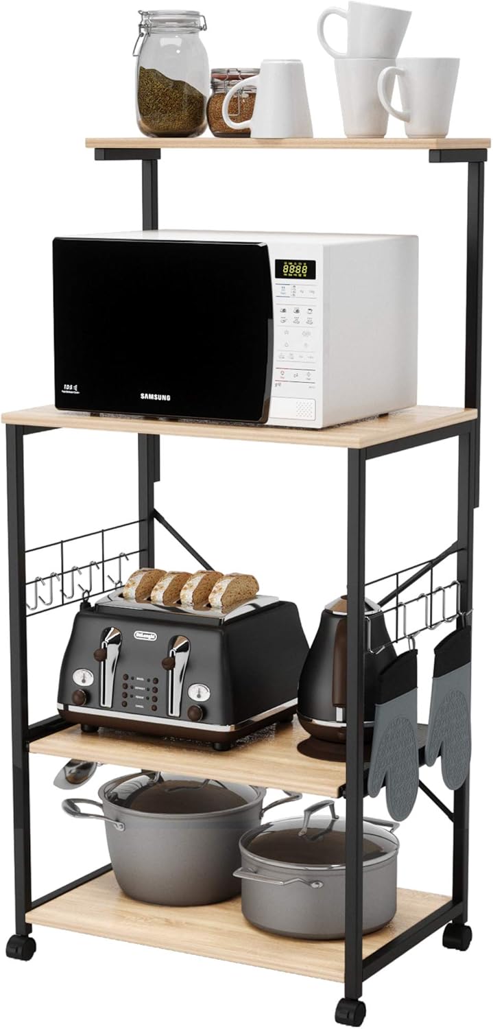 4 Tier Rolling Kitchen Cart with Storage Shelf C74082