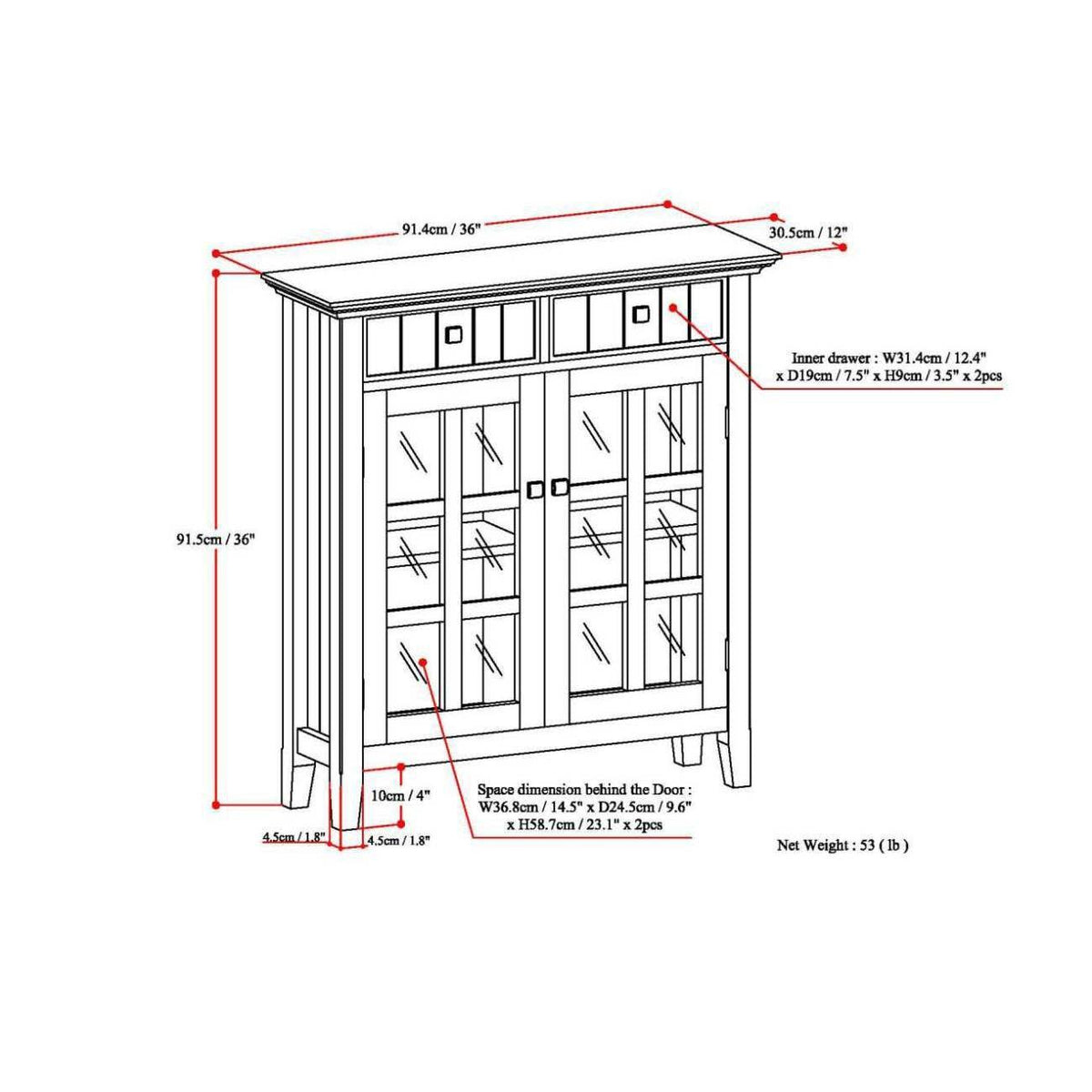 Natural Aged Solid Wood Storage Cabinet H26650