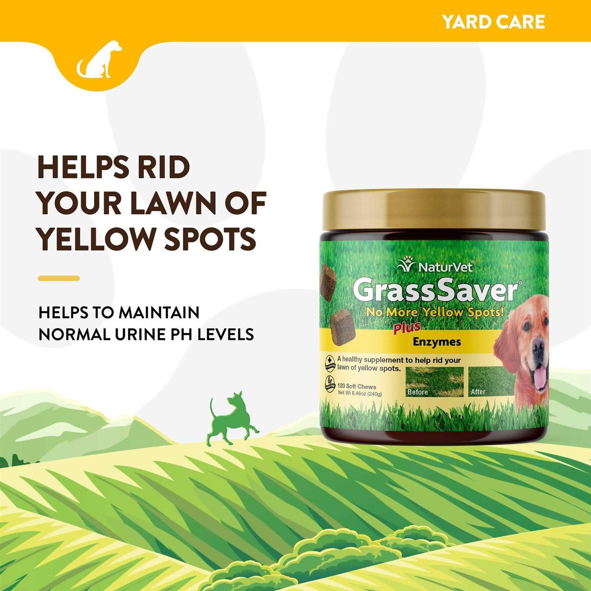 GrassSaver Plus Enzymes for Dogs 240 Soft Chews I290