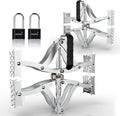 2 Sets 8'' to 17'' Wheel Chocks Stabilizer with Wrench and Code Lock D514515