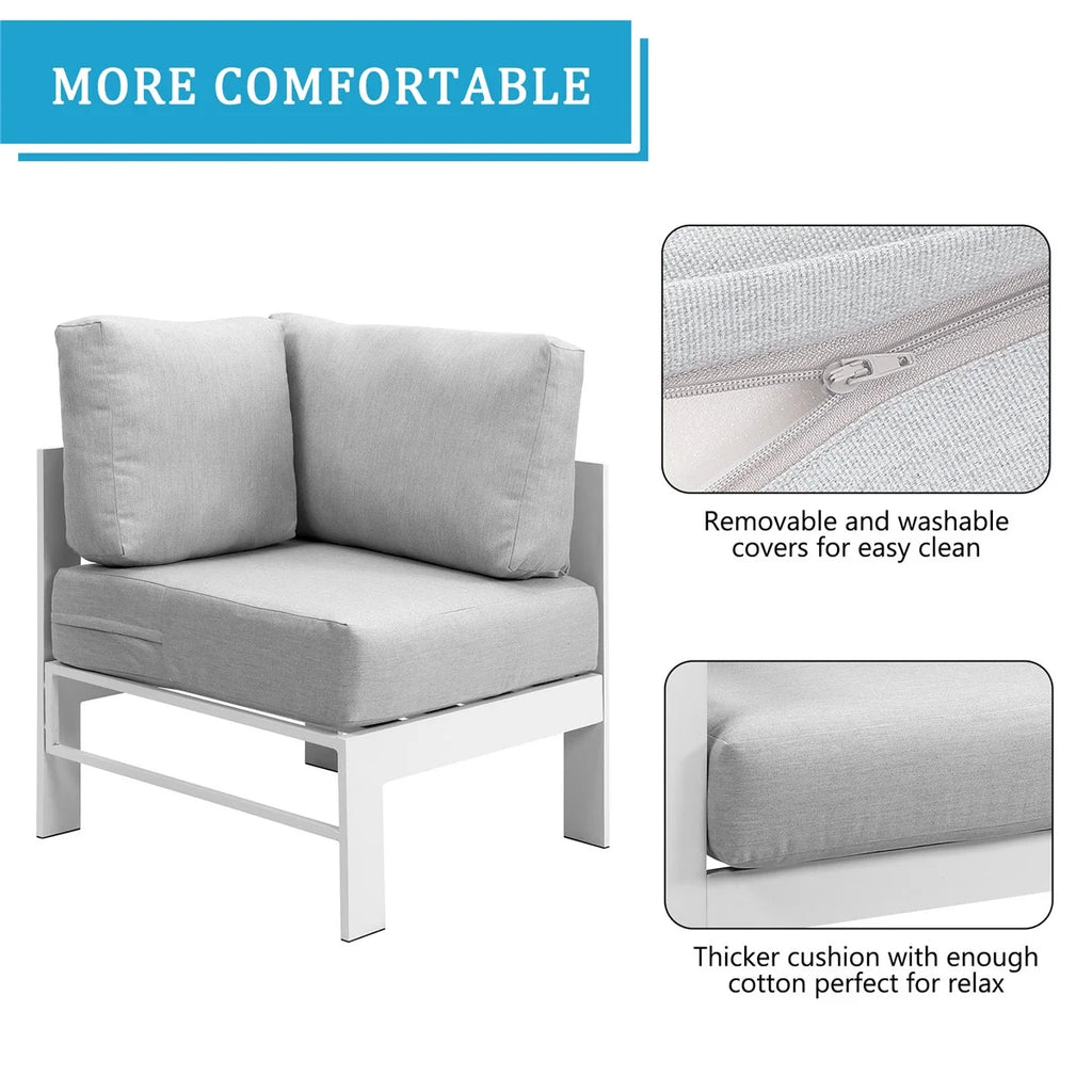 3 Pieces All-Weather Aluminum Patio Sofa Set R34620