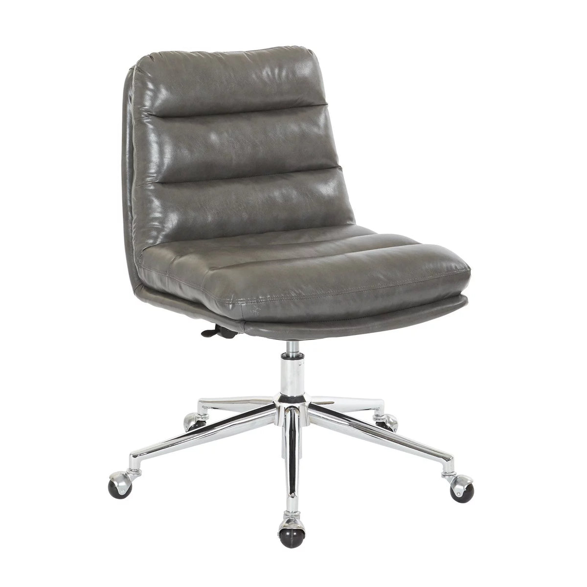 White Faux Leather Office Chair with Gold Base U745