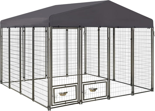 10' x 10' Large Dog Kennel with Roof and Lockable Door S1699