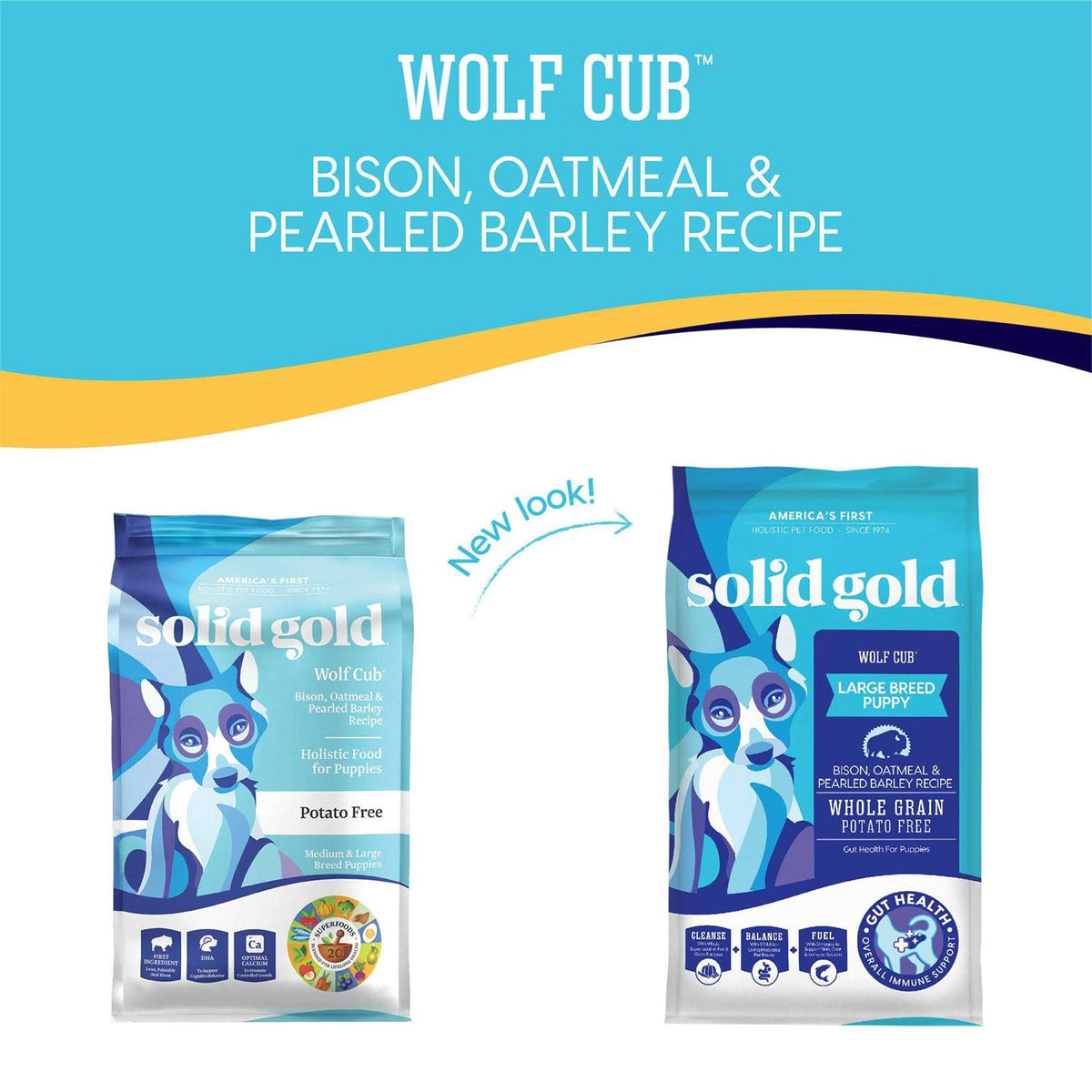 Solid Gold Wolf Cub Bison & Oatmeal Puppy Food M9748