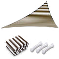 Brown White Triangle Sun Sail Shade Canopy J92603