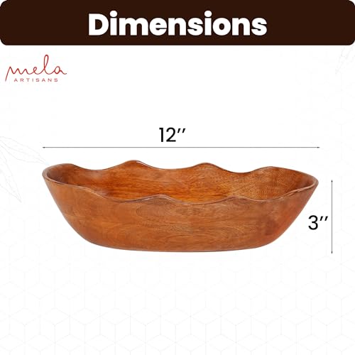 Footed Wooden Fruit Bowl (Mangowood, Natural) O62043