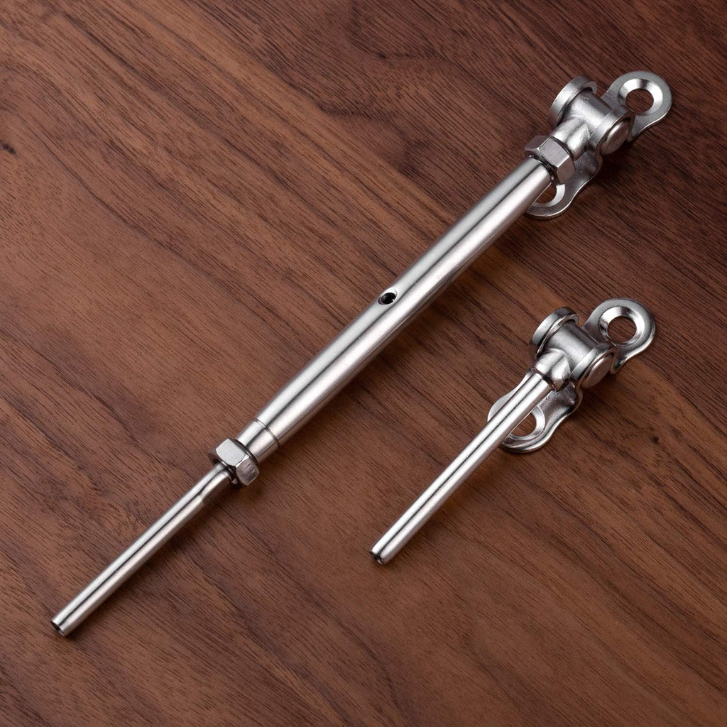 12 Pairs Stainless Steel Adjustable Angle 1/8 Wire Rope Cable Railing Hardware Kit Pack of 2 W20246