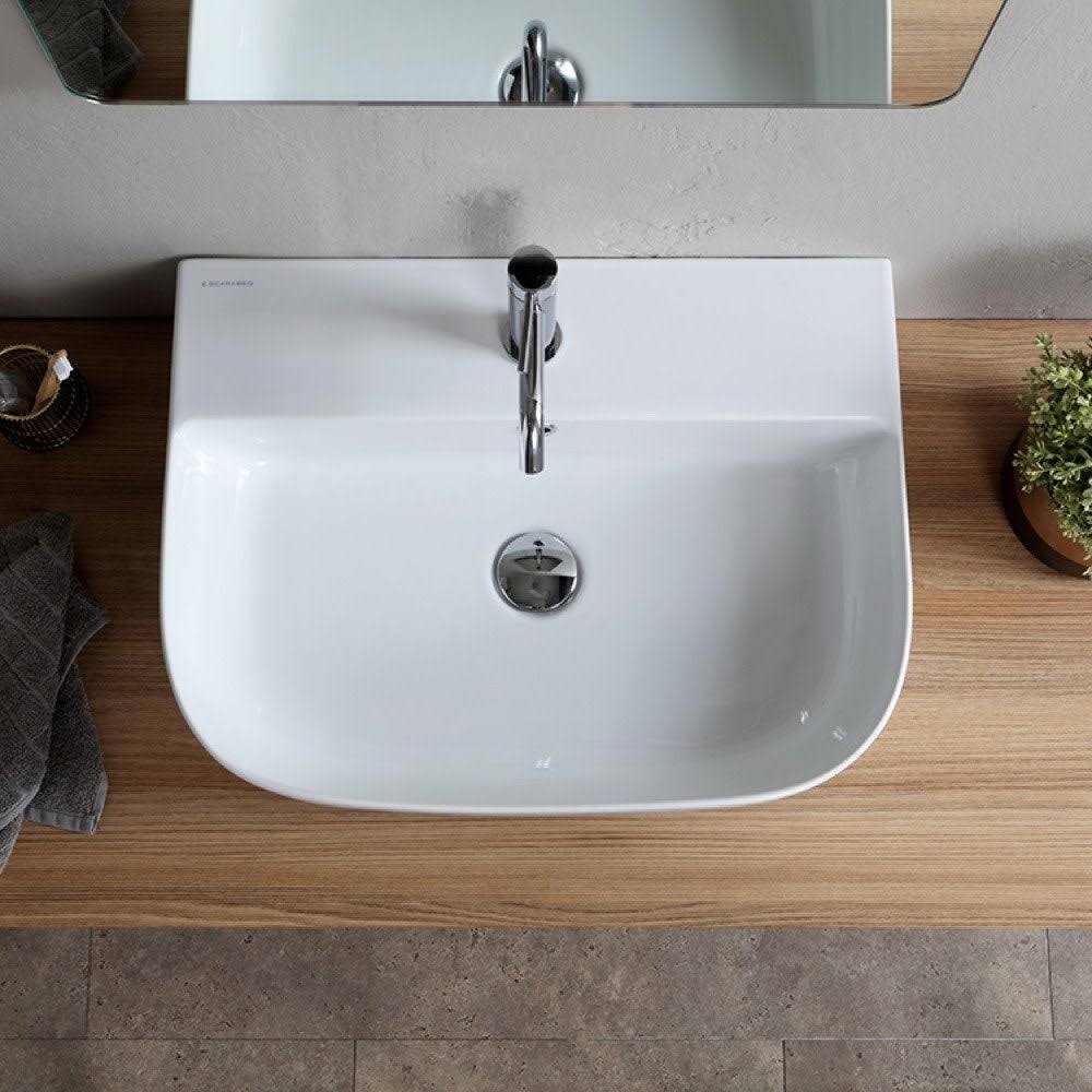 White Three Hole Bathroom Sink O40716