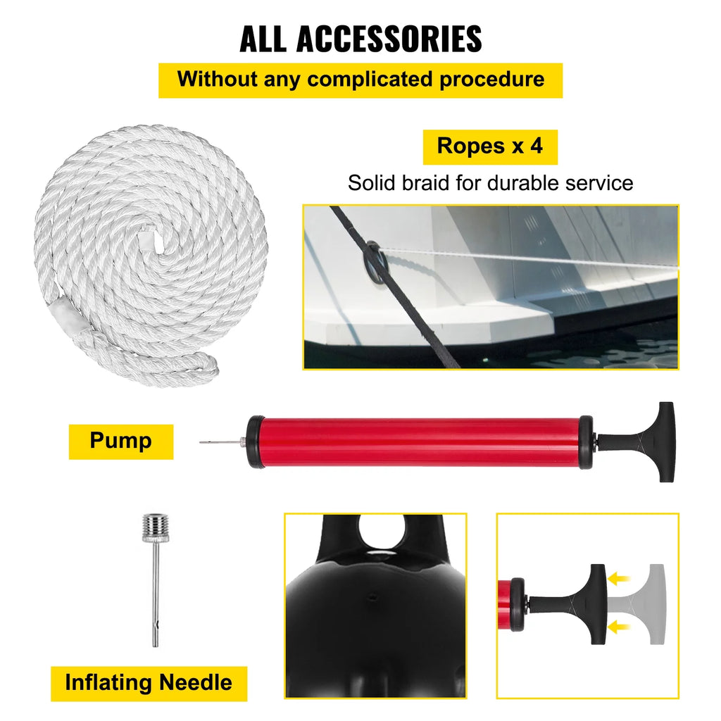Ribbed Vinyl Boat Fenders Pack of 4 P828