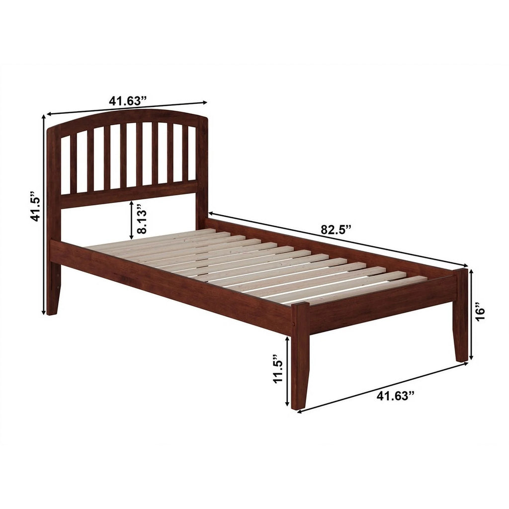 Solid Wood Twin XL Spindle Platform Bed with USB R445