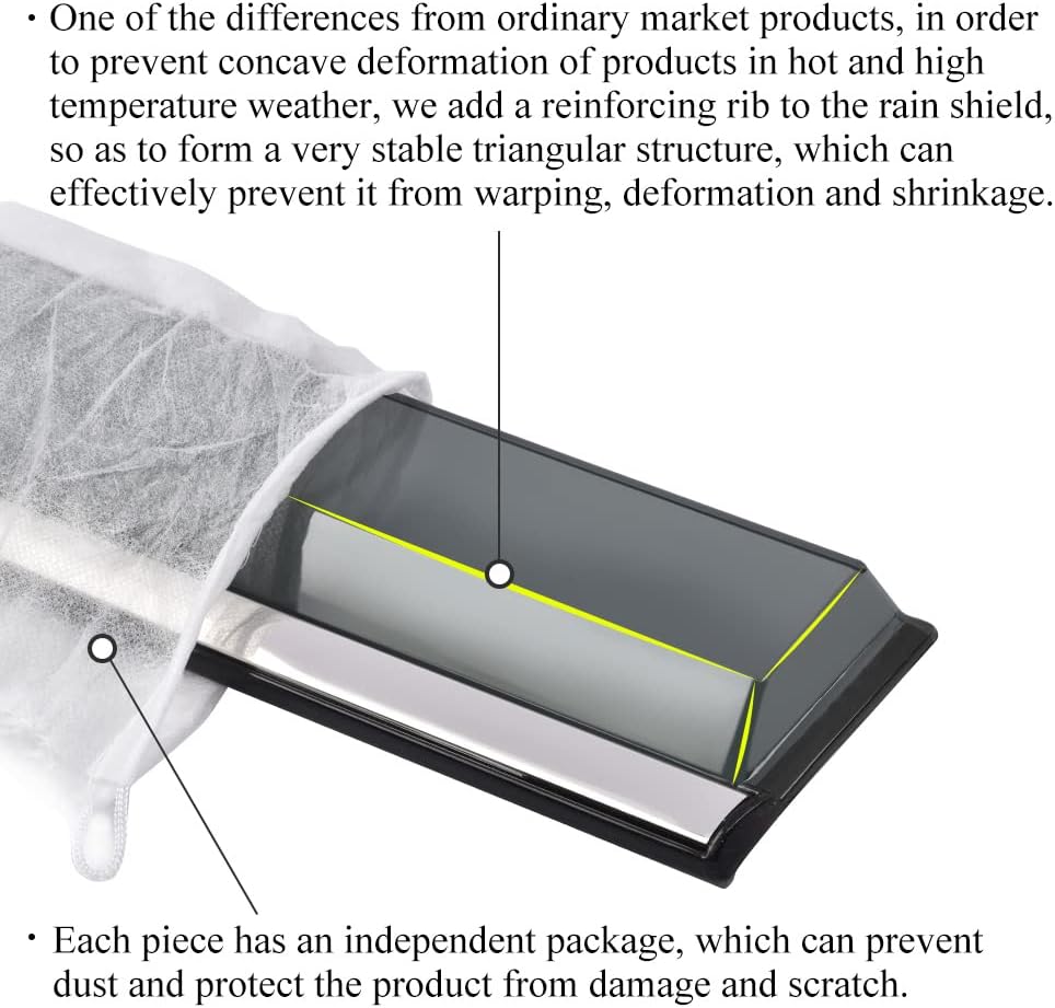Tape on Vent Visor Rain Guard Window Wind Deflector Pack of 2 L280882