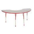 36in x 72in Half Moon Adjustable Activity Table Grey/Red D196
