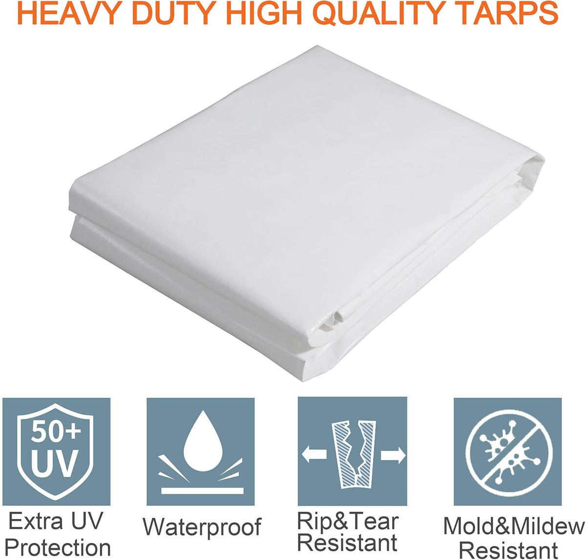 Heavy Duty Waterproof Tarp 11x20 Ft with Grommets Pack of 2 X470