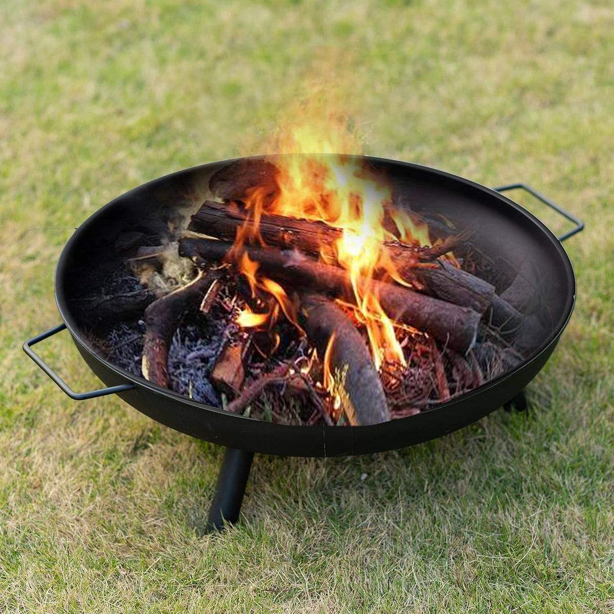 Round Metal Fire Pit Bowl with Handles Z8319