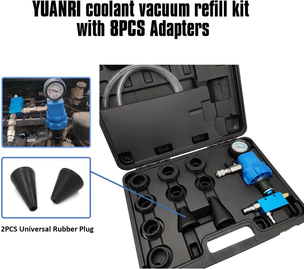 Coolant Vacuum Refill Kit with 8PCS Rubber Adapters Sleeves X423