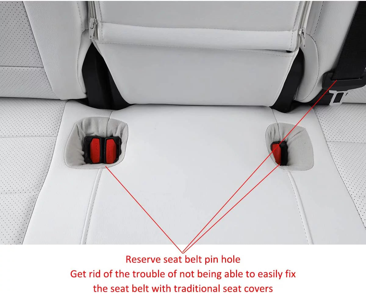 Custom Fit Car Seat Covers Full Set Leatherette White F785254