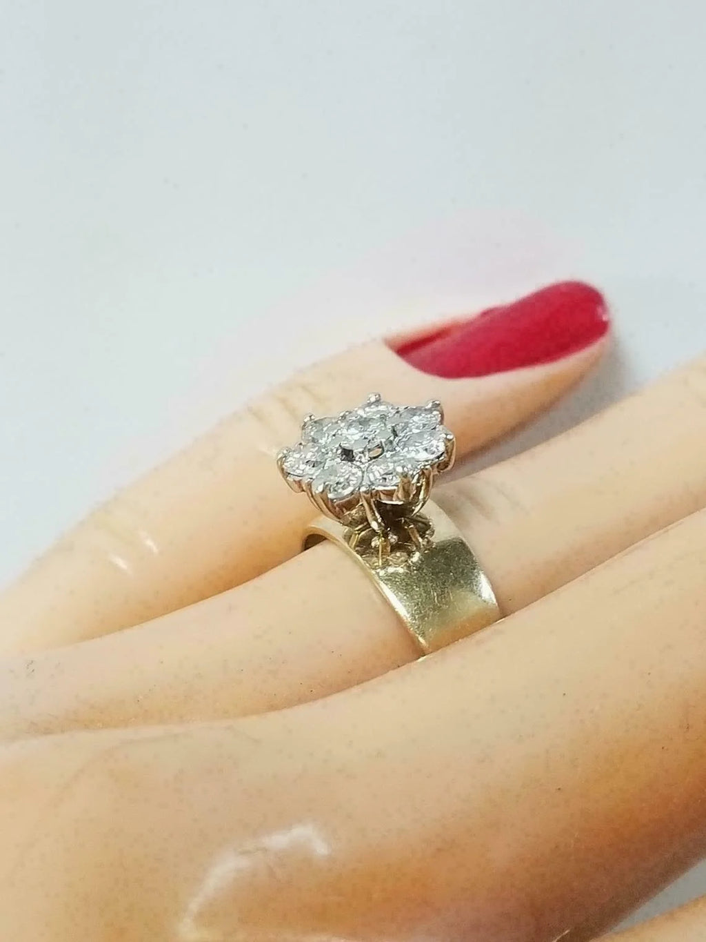 14K Yellow Gold Finish Lab-Created Diamond Engagement Ring F1866