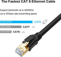 CAT 8 Ethernet Cable 100FT Black Pack of 2 Z88953