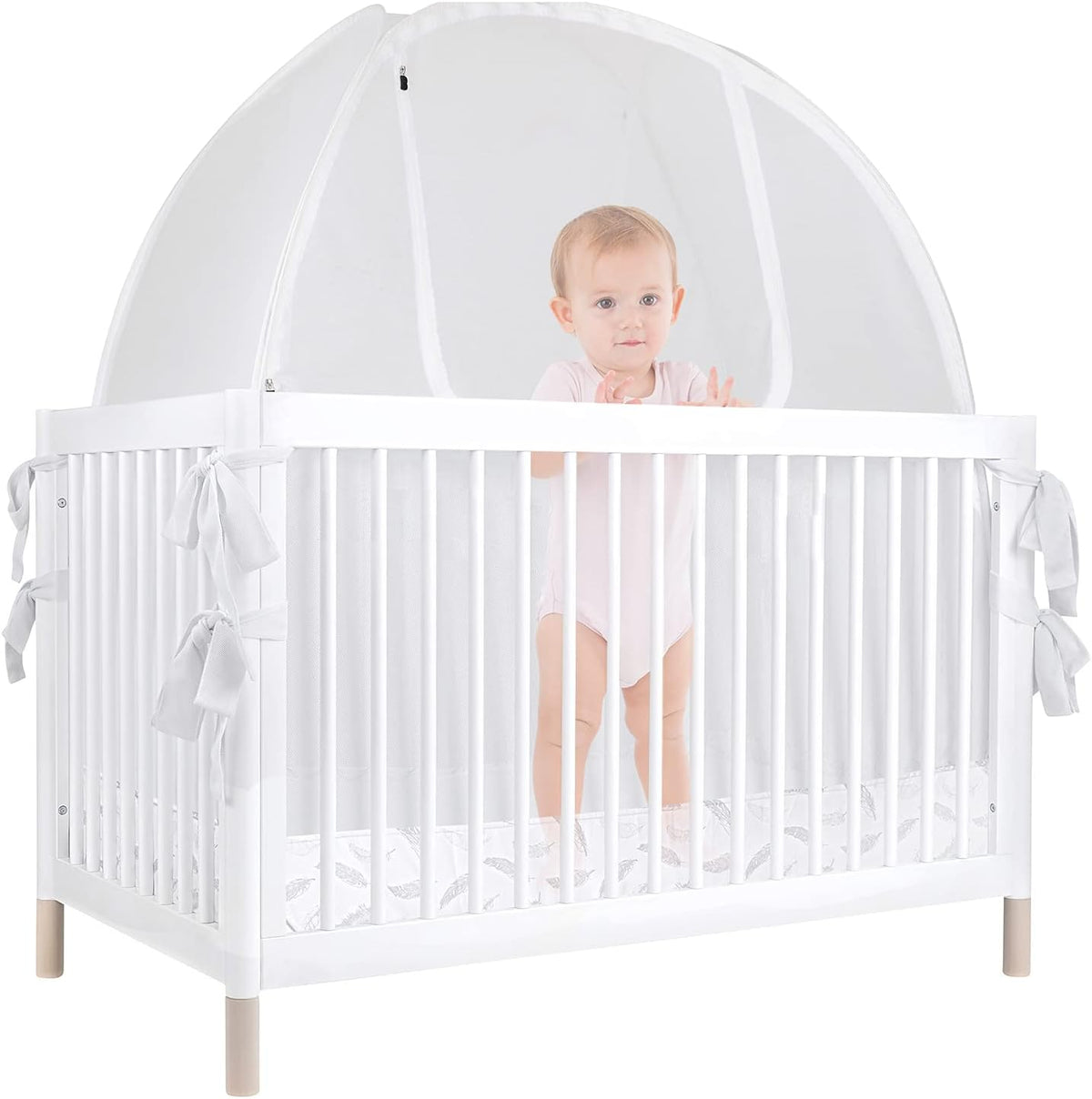 Baby Safety Crib Tent Mosquito Net See Through Mesh Pop-up Canopy Cover G865