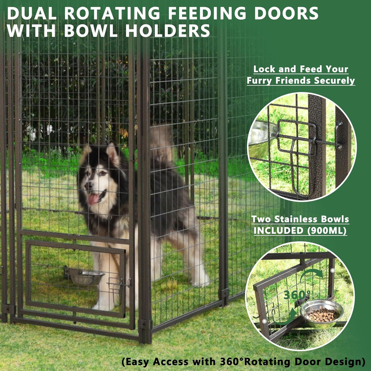10' x 10' Large Dog Kennel with Roof and Lockable Door S1699