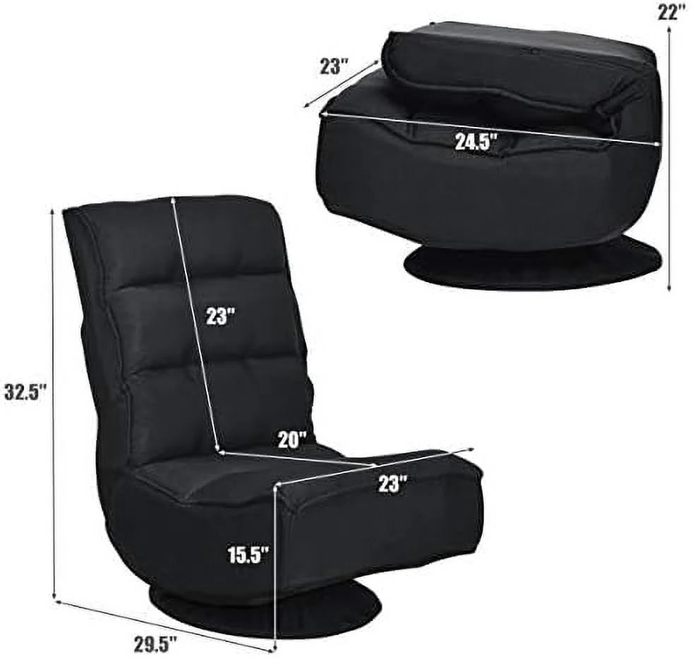 Folding Swivel Floor Chair with 6 Positions Adjustable W21824