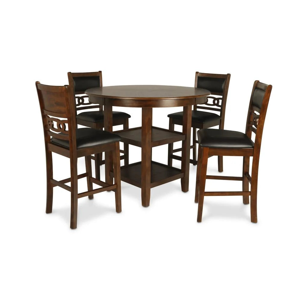 5-Piece Transitional Wood Dining Set in Brown J646057