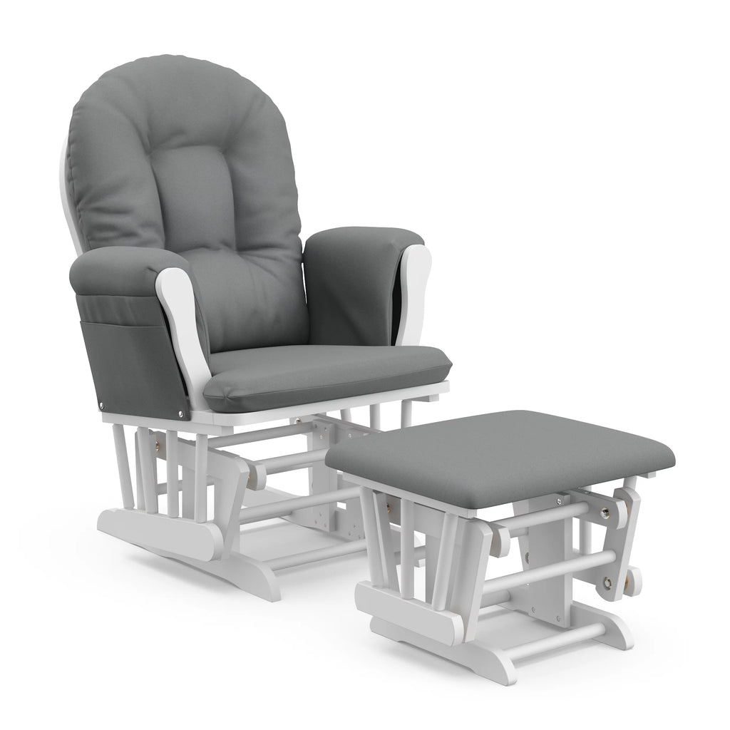 White Glider and Ottoman J159