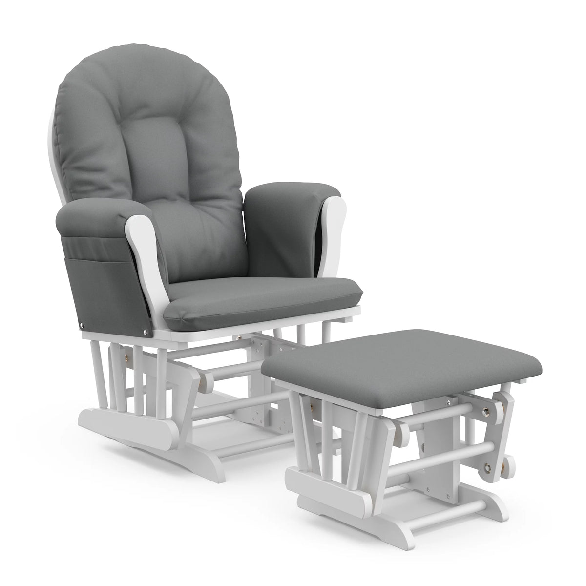 White Glider and Ottoman J159