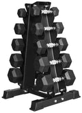150LB Coated Hex Dumbbell Weight Set and Storage Rack E173170