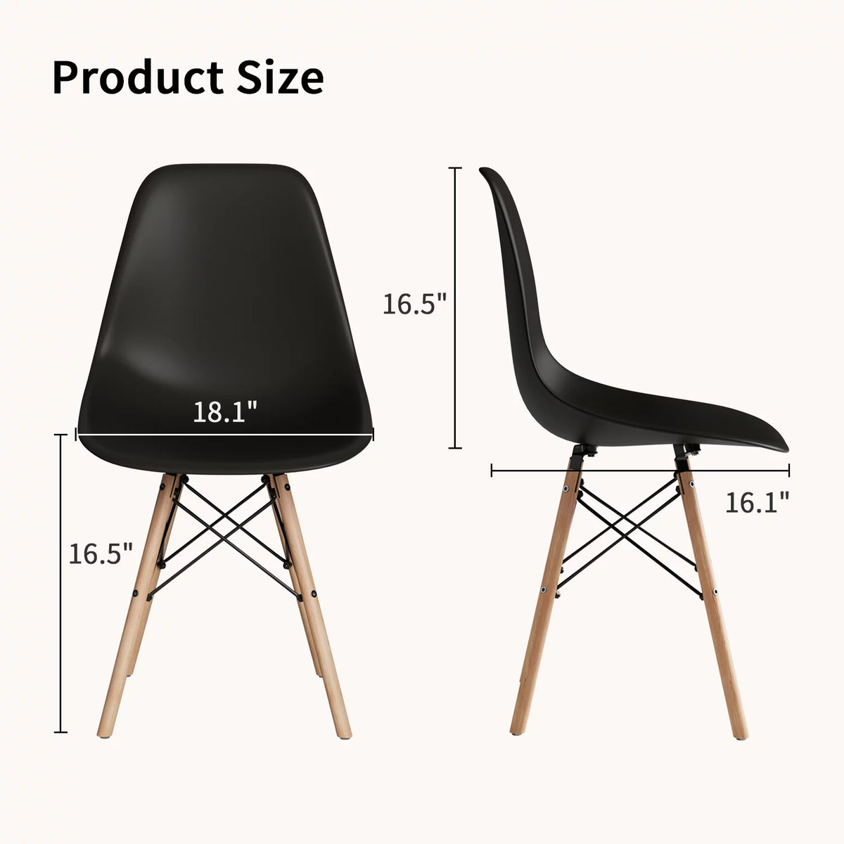 Black Plastic Dining Chair X8334