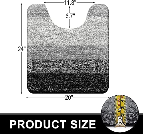 Grey U-Shaped Microfiber Toilet Bath Mat C9747