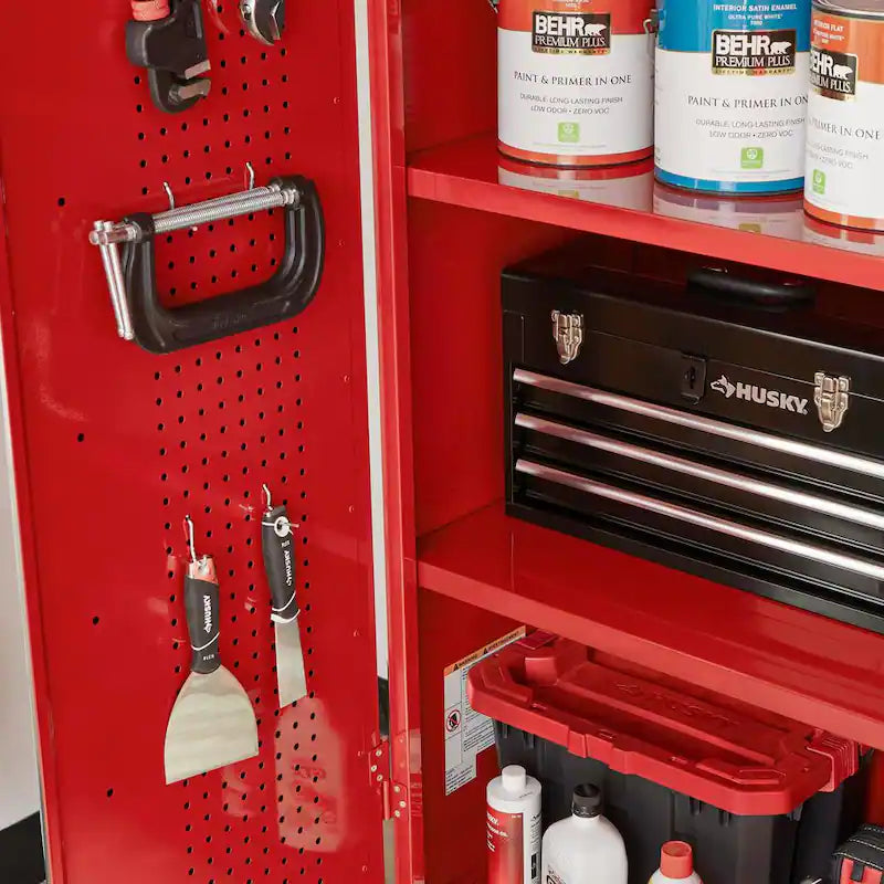24-Gauge Steel Freestanding Garage Cabinet in Red L5204
