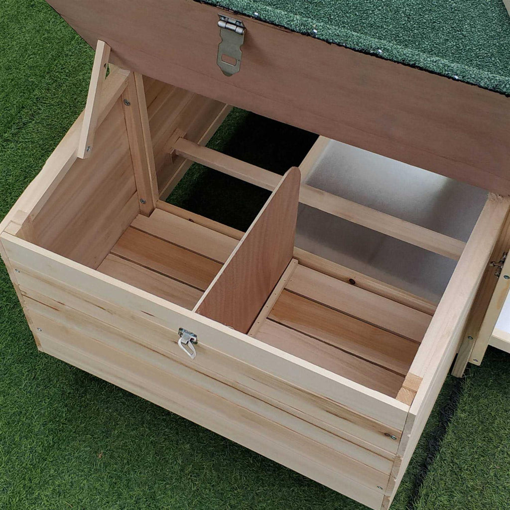 77 Wooden Chicken Coop with Nesting Box and Removable Tray Y17936