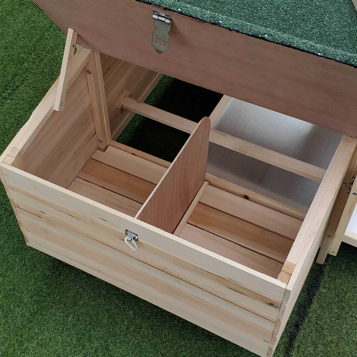 77 Wooden Chicken Coop with Nesting Box and Removable Tray Y17936