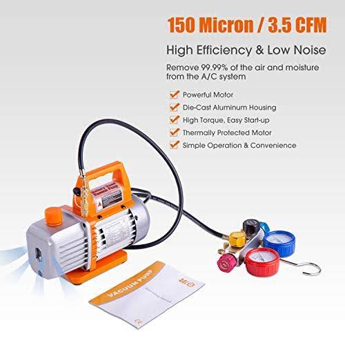 Professional Vacuum Pump & Manifold Gauge Set S9214