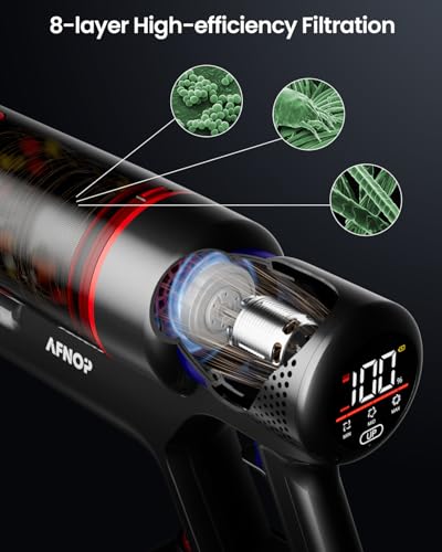 Cordless Vacuum Cleaner, 45Kpa 550W 65Mins Self-Standing Stick Vacuum with Touch Screen P9139
