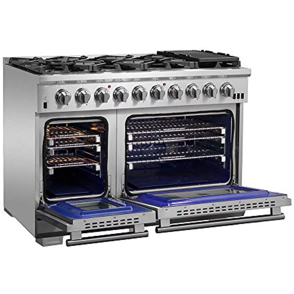 48-inch 8-Gas Burner Freestanding Range with Dual Oven in Stainless Steel C357455