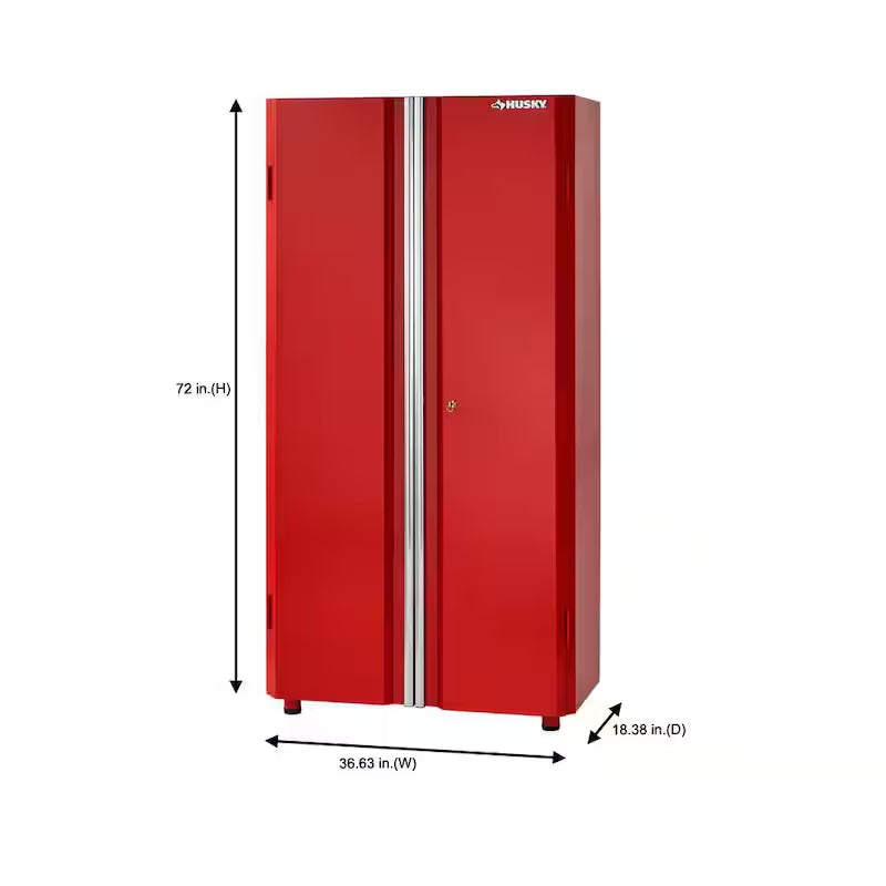24-Gauge Steel Freestanding Garage Cabinet in Red L5204