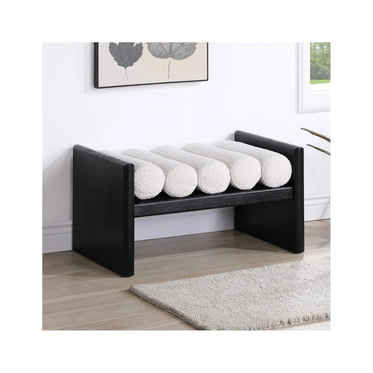 Black Wood Bedroom Bench X622302