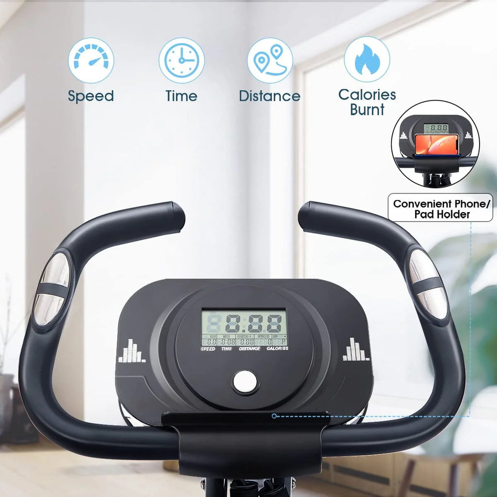 Folding 3-in-1 Recumbent Exercise Bike with Arm Resistance Bands X87597